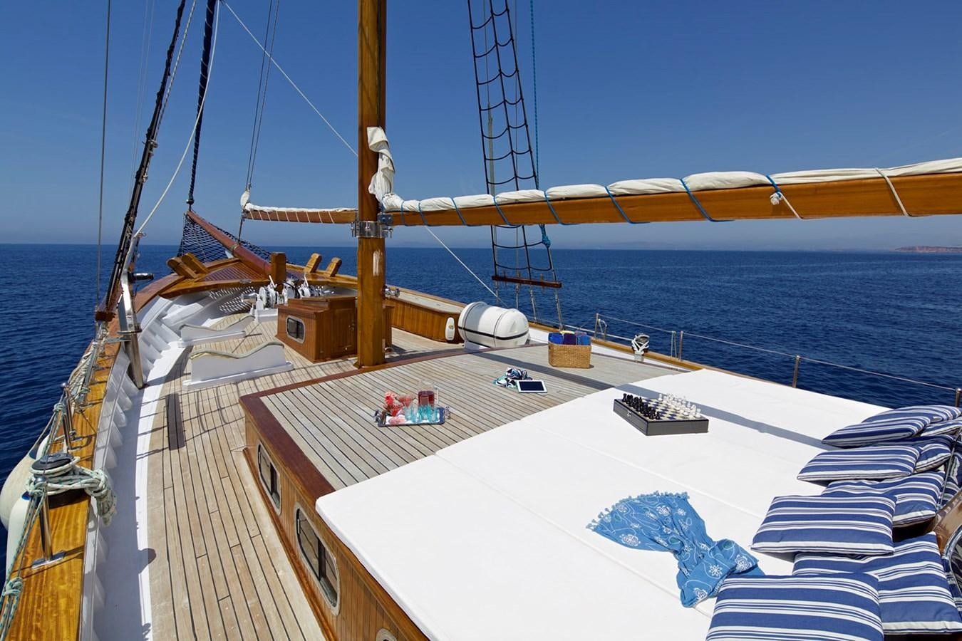 a deck of a ship aboard HERMINA Yacht for Sale