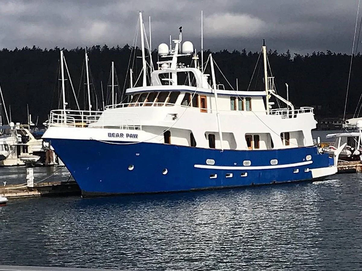 a boat in the water aboard BEAR PAW Yacht for Sale