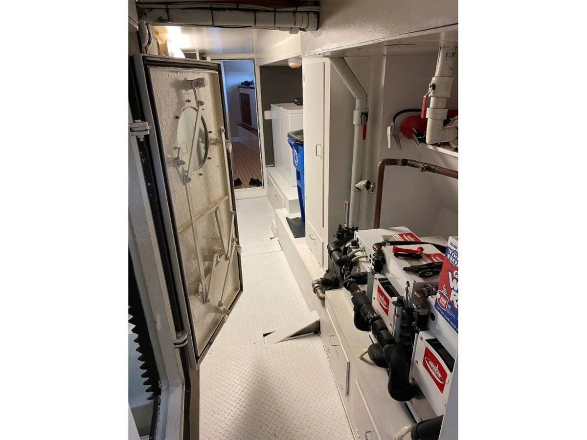 a hallway with a lot of equipment aboard BEAR PAW Yacht for Sale