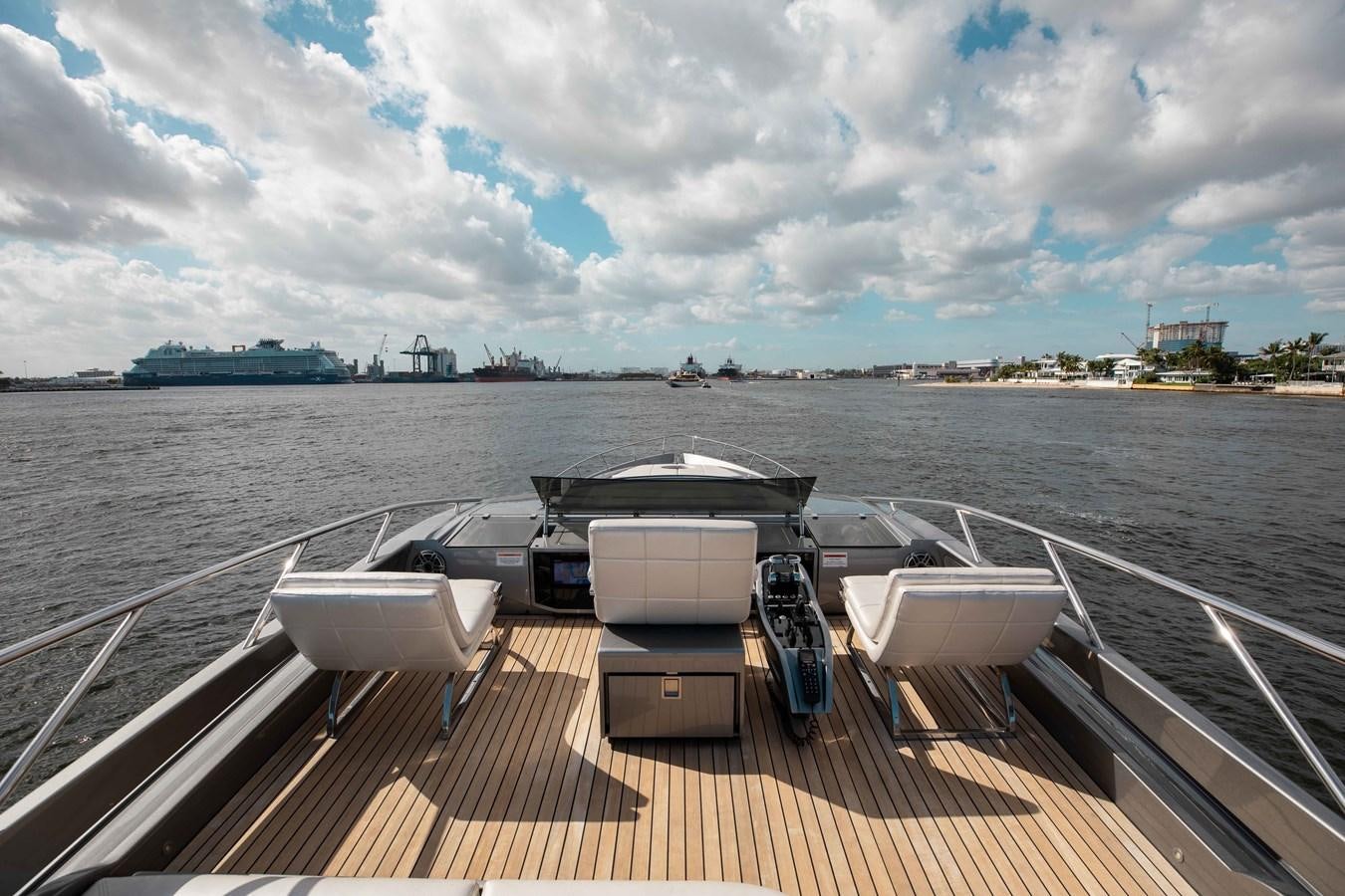 a boat on a deck aboard AFRICAN WILD DOG Yacht for Sale