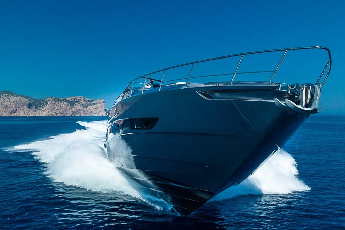 a black and white yacht aboard BOMBADIL III Yacht for Sale