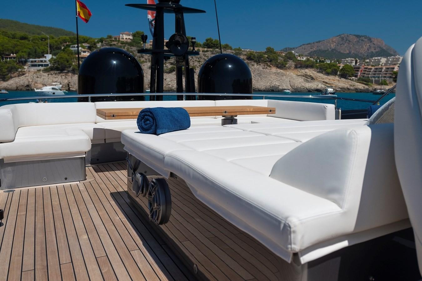 a boat on a deck aboard BOMBADIL III Yacht for Sale