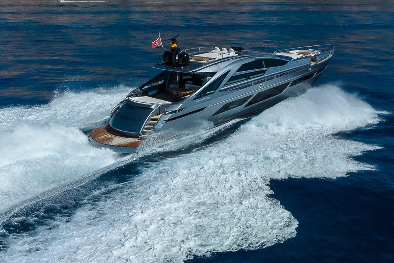 a helicopter on a boat aboard BOMBADIL III Yacht for Sale