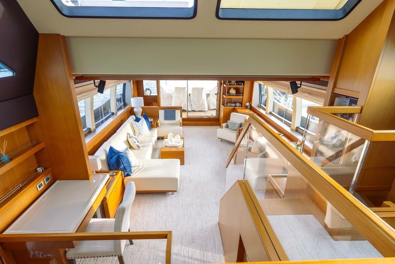 a room with a large window and desks aboard ALTURA 840 Yacht for Sale