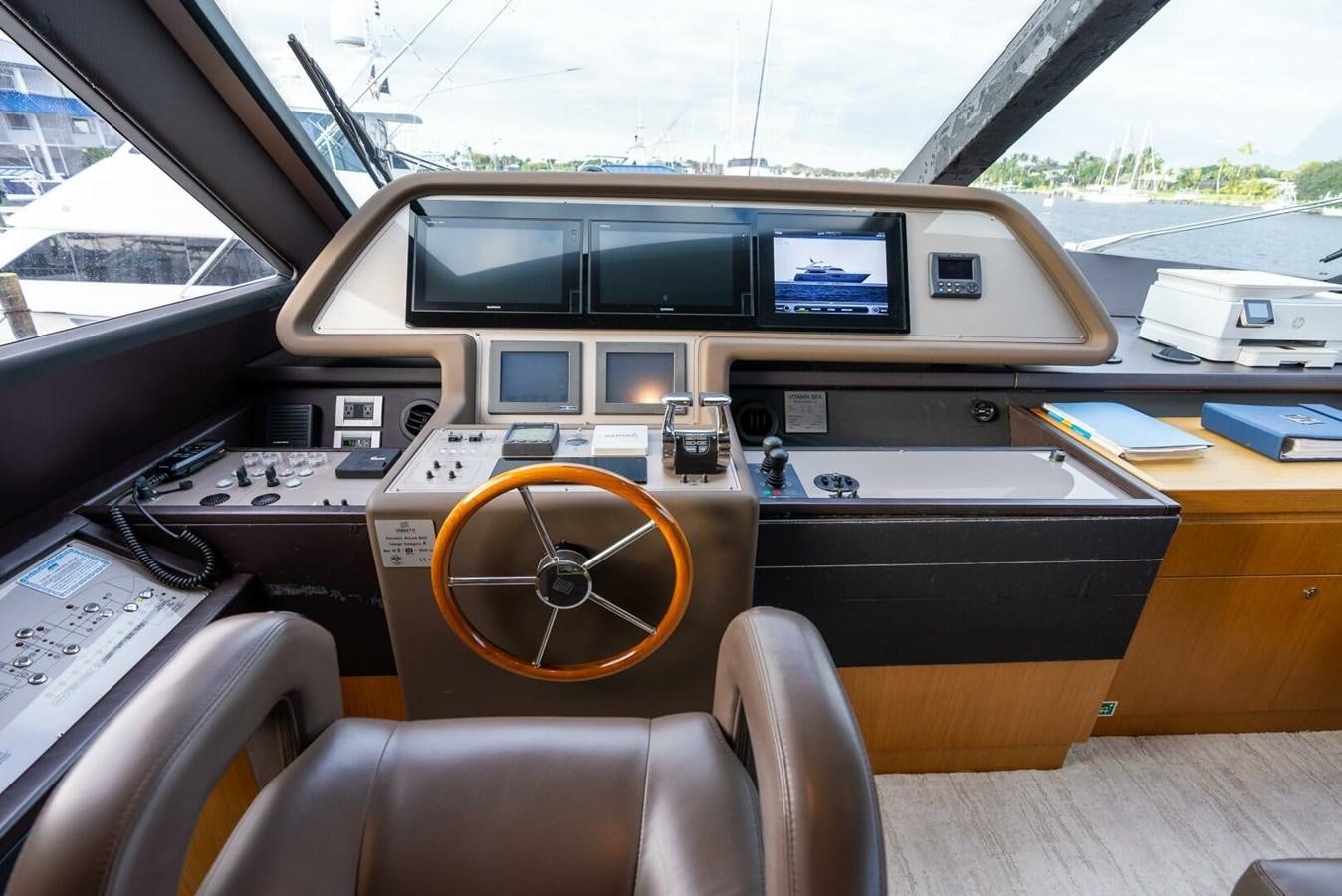 inside of a car aboard ALTURA 840 Yacht for Sale