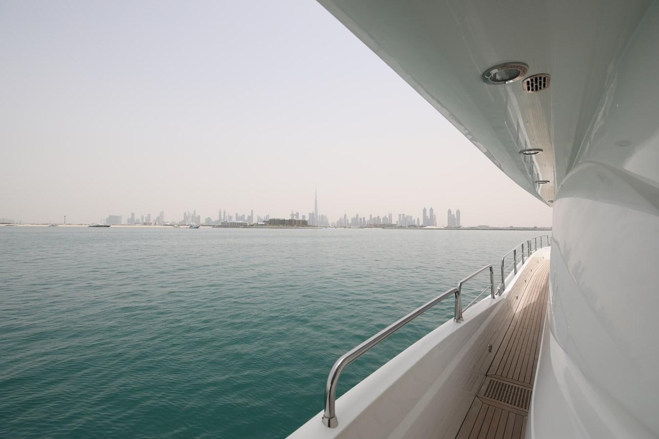 a view of a city from a boat aboard 2008 SUNSEEKER 90 Yacht for Sale