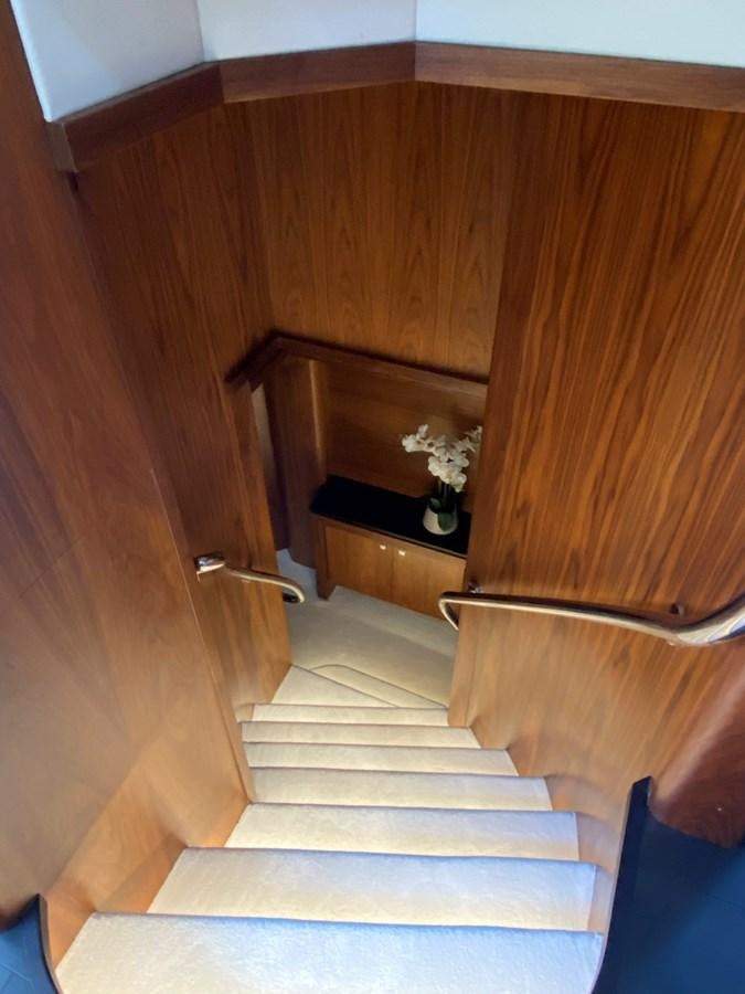 a wooden door with a white railing aboard SEAHORSE Yacht for Sale