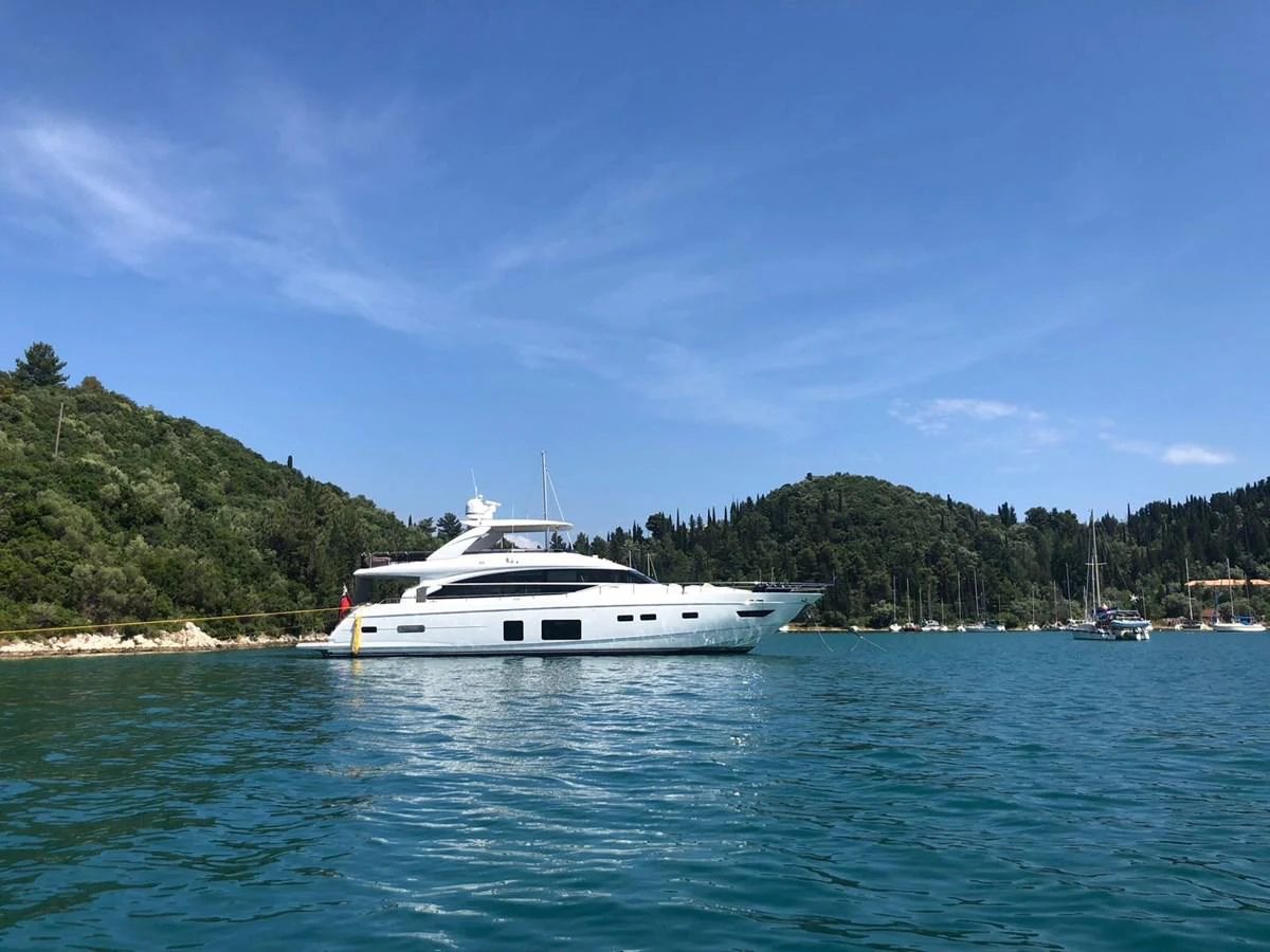 a boat on the water aboard ANIKO Yacht for Sale