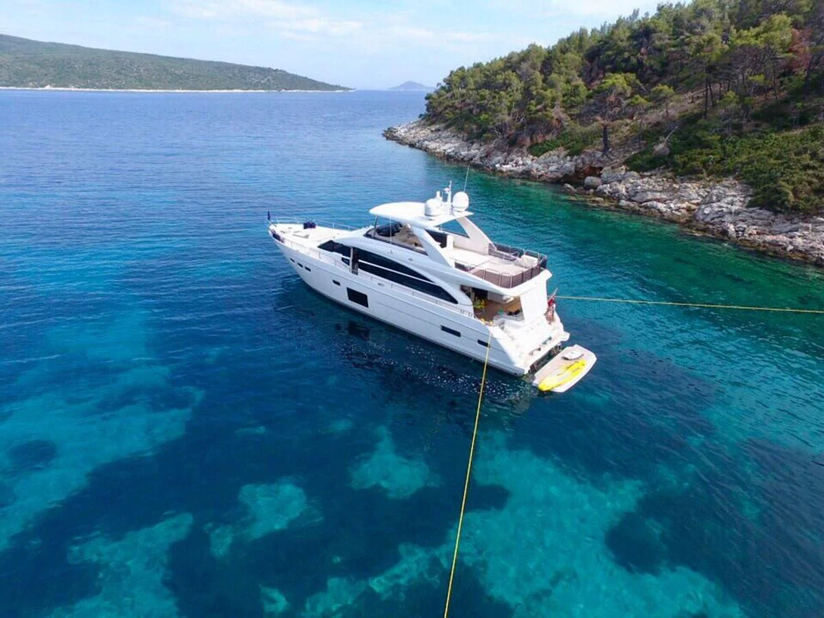 a boat on the water aboard ANIKO Yacht for Sale