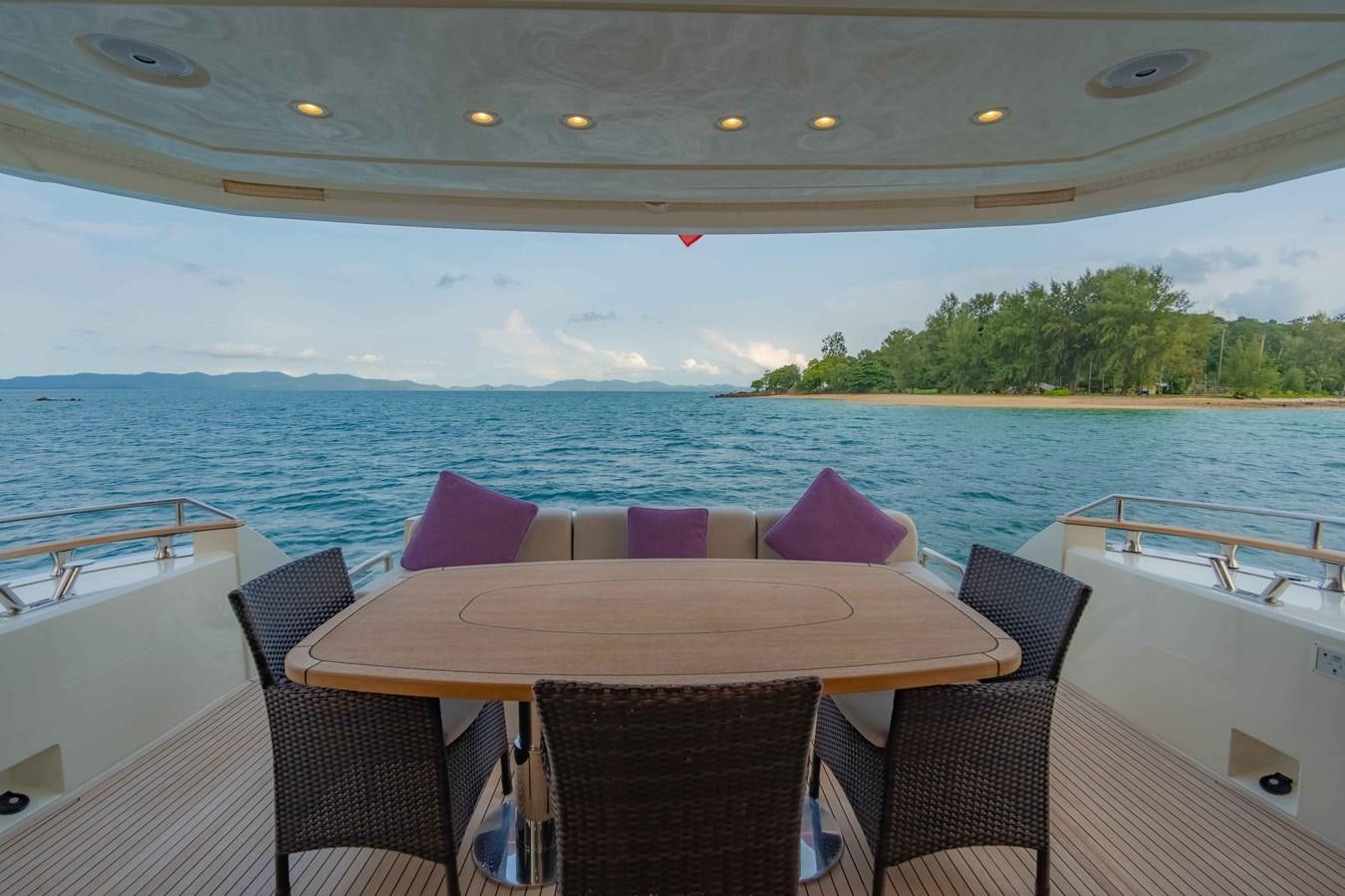 a table on a boat aboard ILLUZION Yacht for Sale