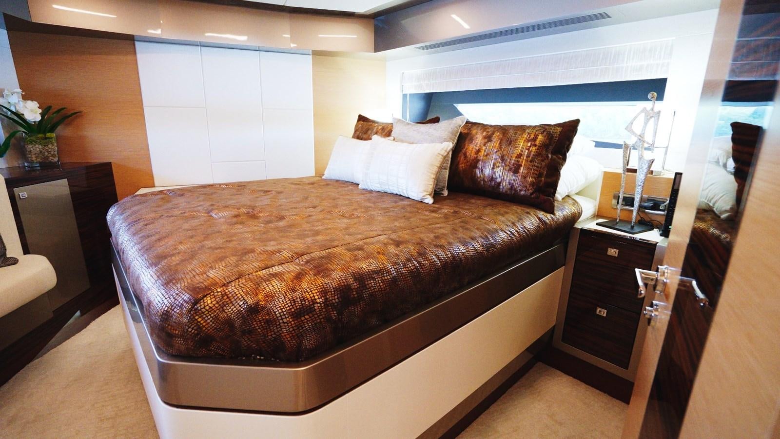 a bed in a room aboard PANACEA Yacht for Sale