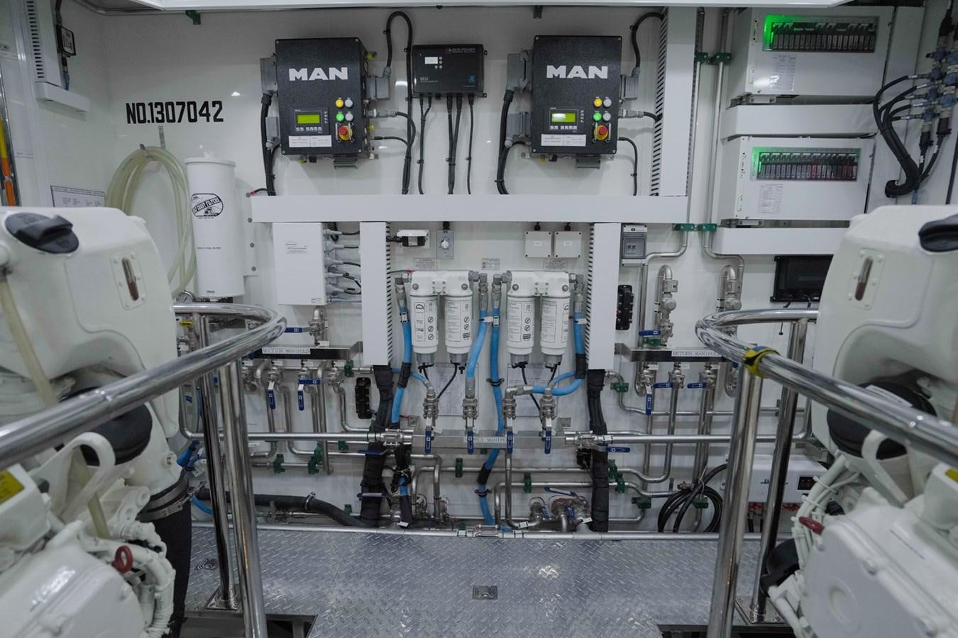 a room with machinery aboard PANACEA Yacht for Sale