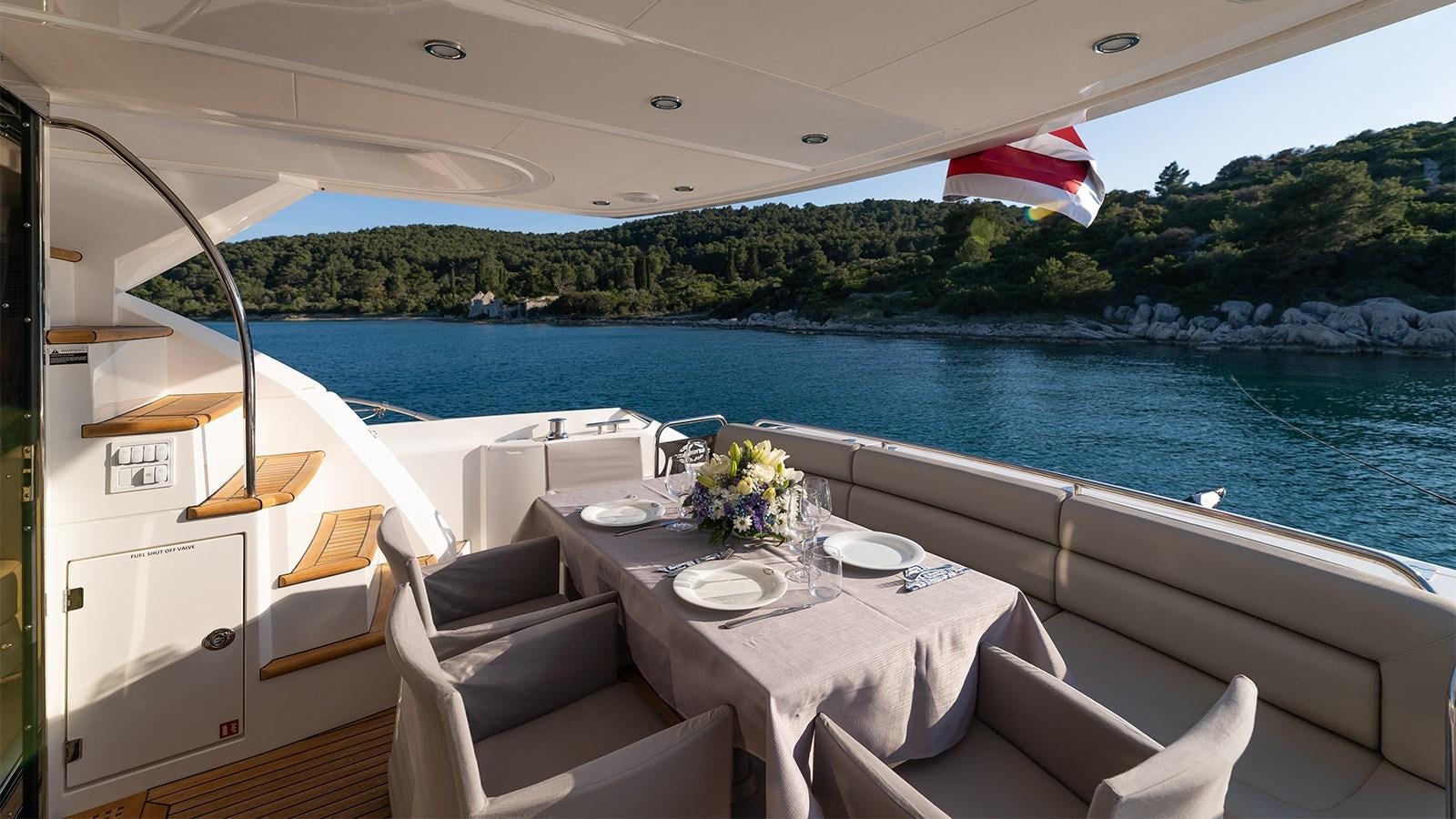 a table on a boat aboard CARDANO Yacht for Sale