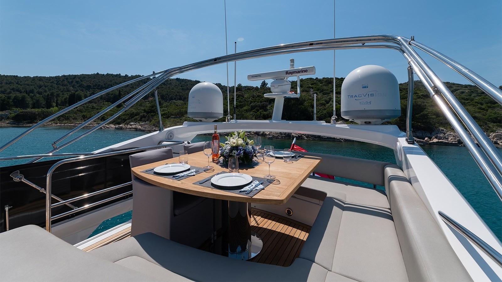 a table on a boat aboard CARDANO Yacht for Sale