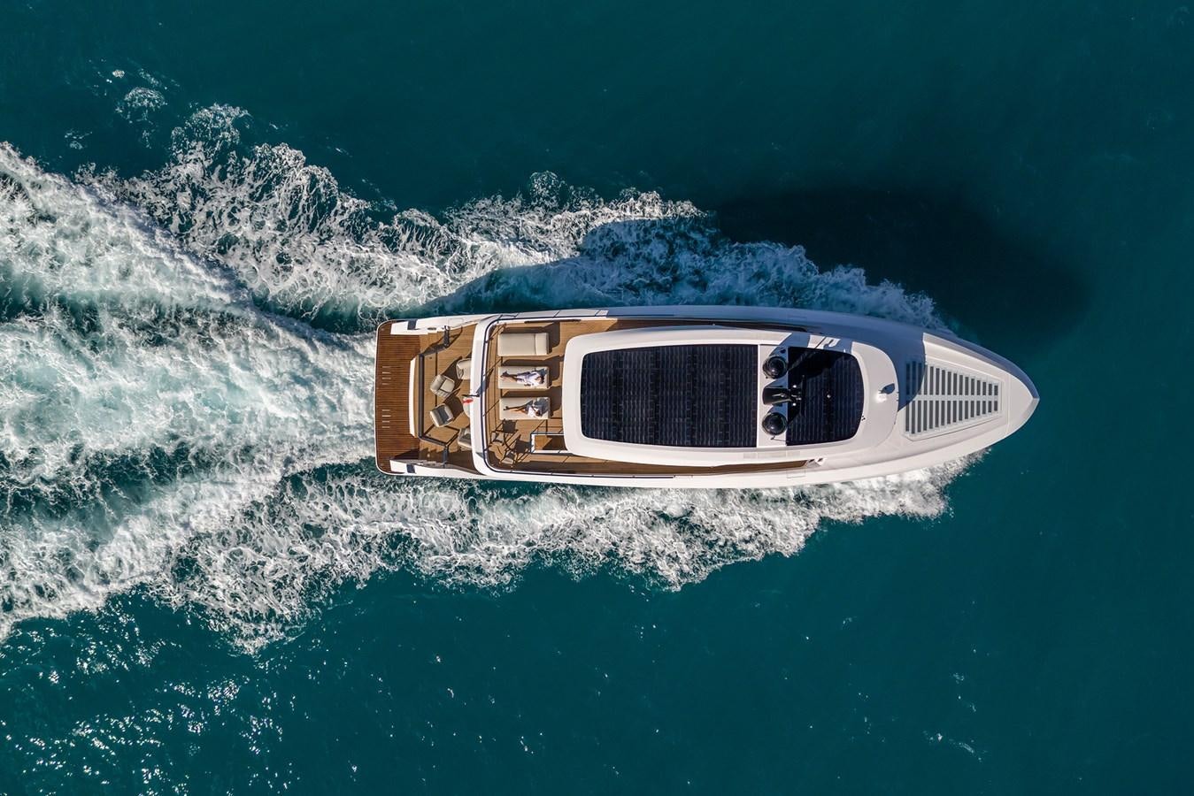 a boat on the water aboard FERRETTI  INFYNITO 90 Yacht for Sale