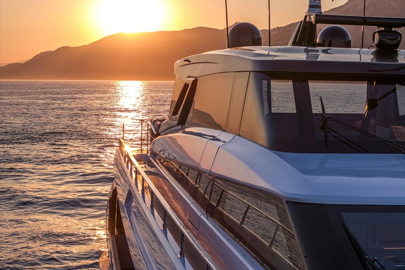 a boat on the water aboard FERRETTI  1000 SKYDECK Yacht for Sale