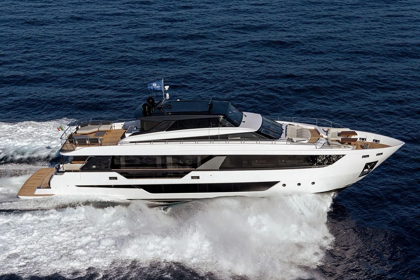 a boat on the water aboard FERRETTI  1000 SKYDECK Yacht for Sale