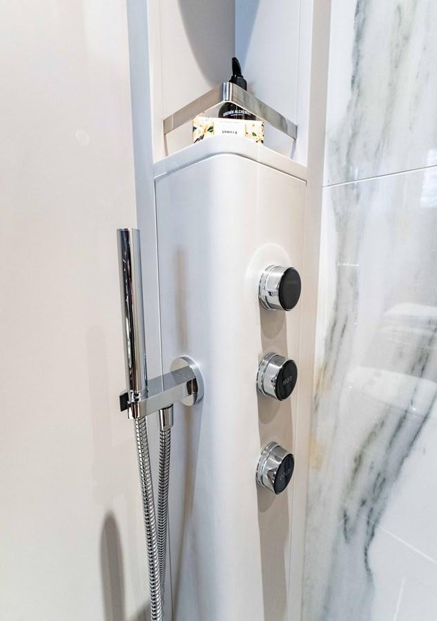 a metal door with a light on it aboard VITTORIA Yacht for Sale