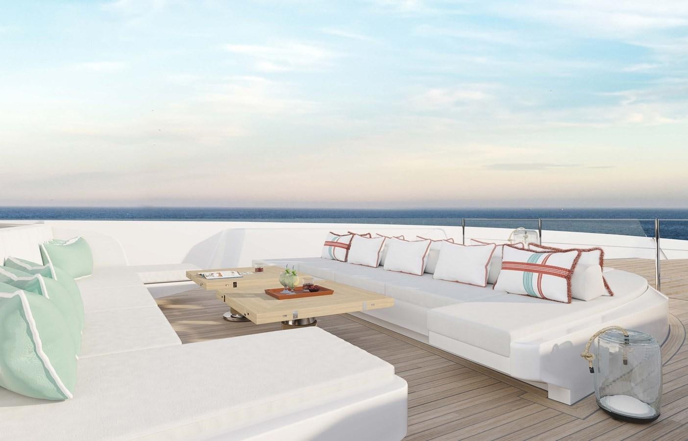 a room with a bed and a table aboard PROJECT SECRET Yacht for Sale