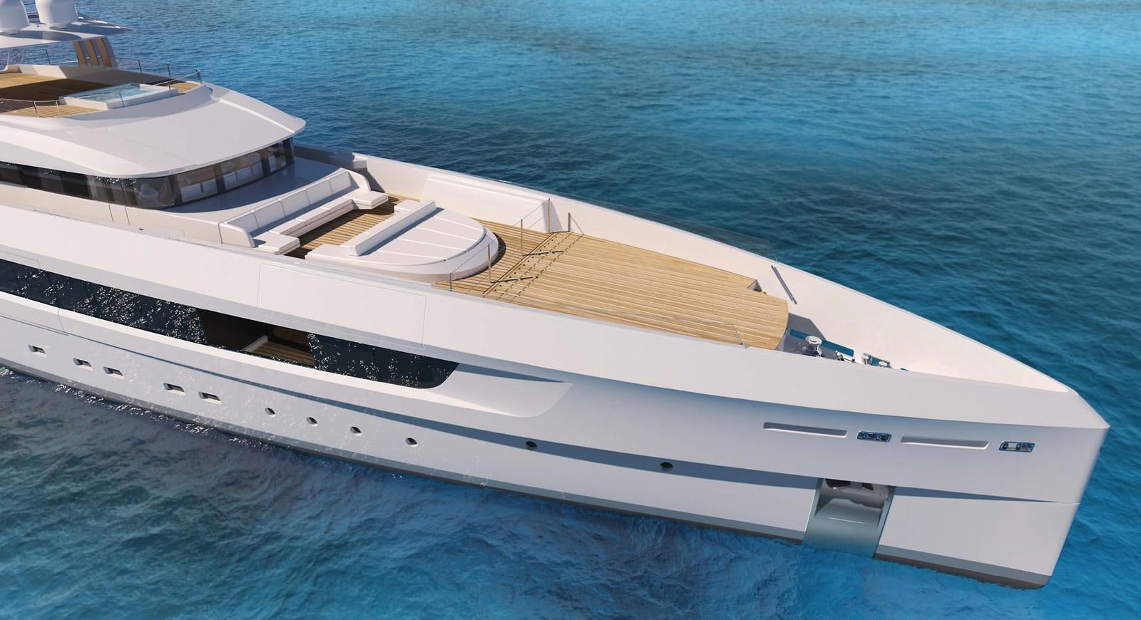 a white yacht in the water aboard PROJECT SECRET Yacht for Sale