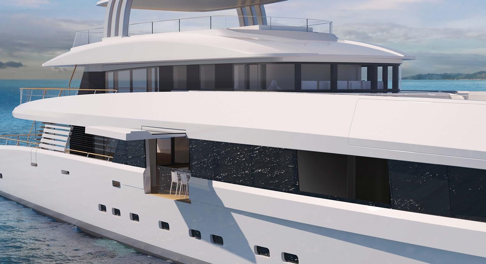 a large white boat aboard PROJECT SECRET Yacht for Sale
