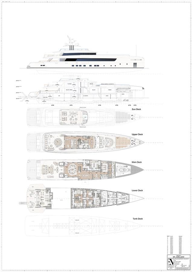 diagram, engineering drawing aboard PROJECT SECRET Yacht for Sale