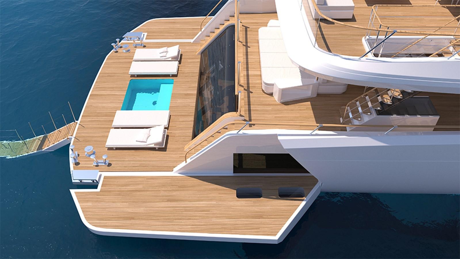 an aerial view of a beach aboard PROJECT SECRET Yacht for Sale