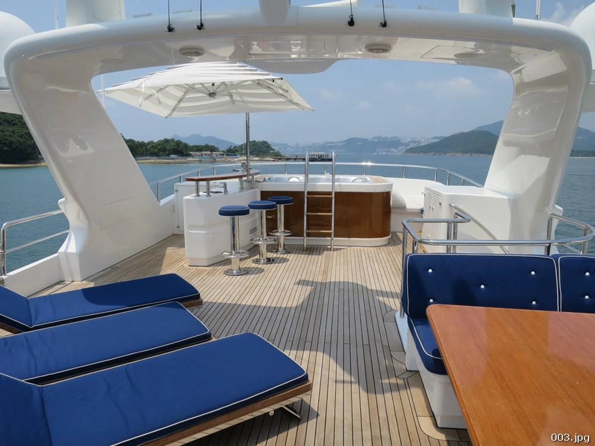 a boat on a boat aboard BLU Yacht for Sale