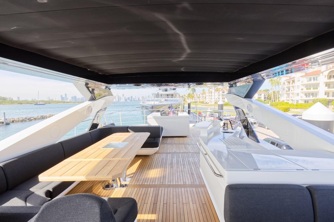 a deck with a view of the water and the deck aboard XSK06864H718 Yacht for Sale