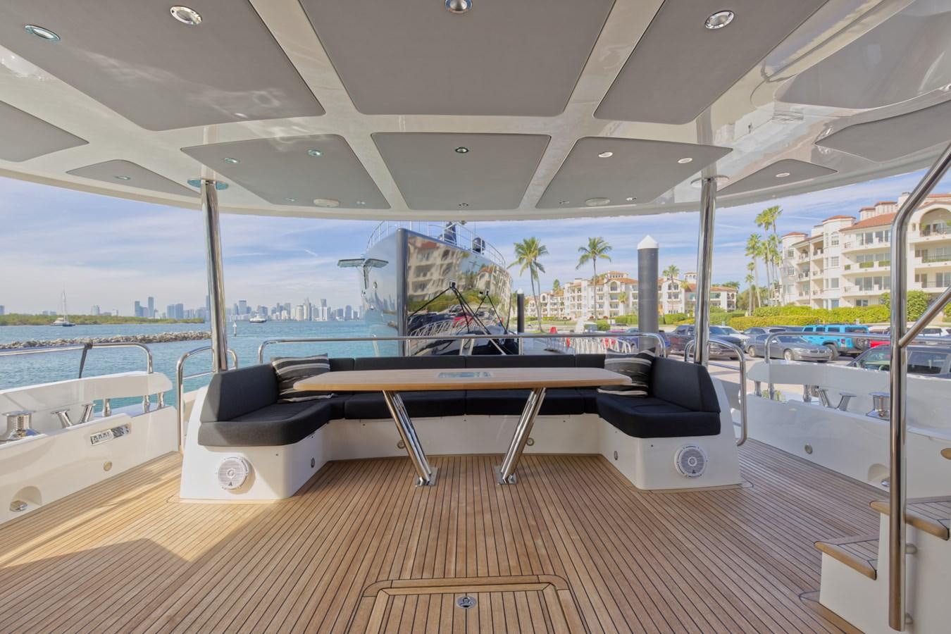 a pool table on a deck aboard XSK06864H718 Yacht for Sale