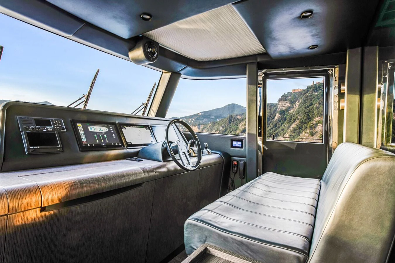 inside of a car aboard MARTITA Yacht for Sale