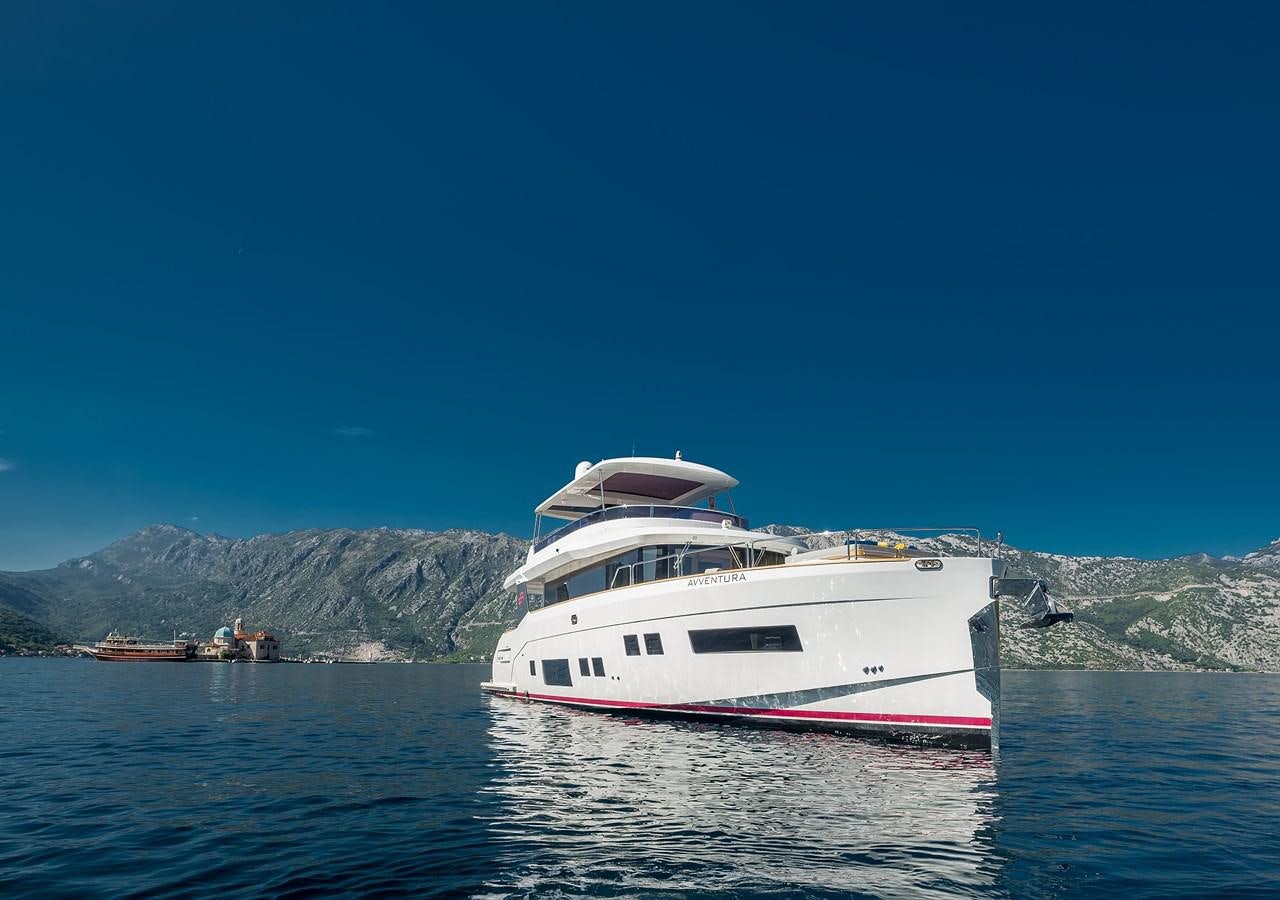 a boat in the water aboard AVVENTURA Yacht for Sale