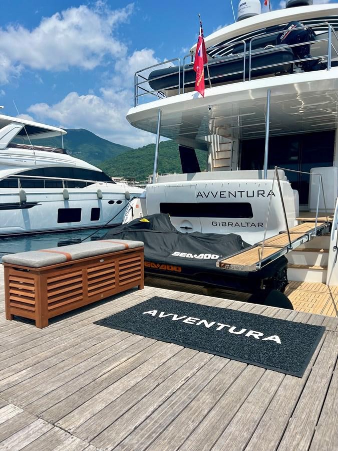 boats on a dock aboard AVVENTURA Yacht for Sale