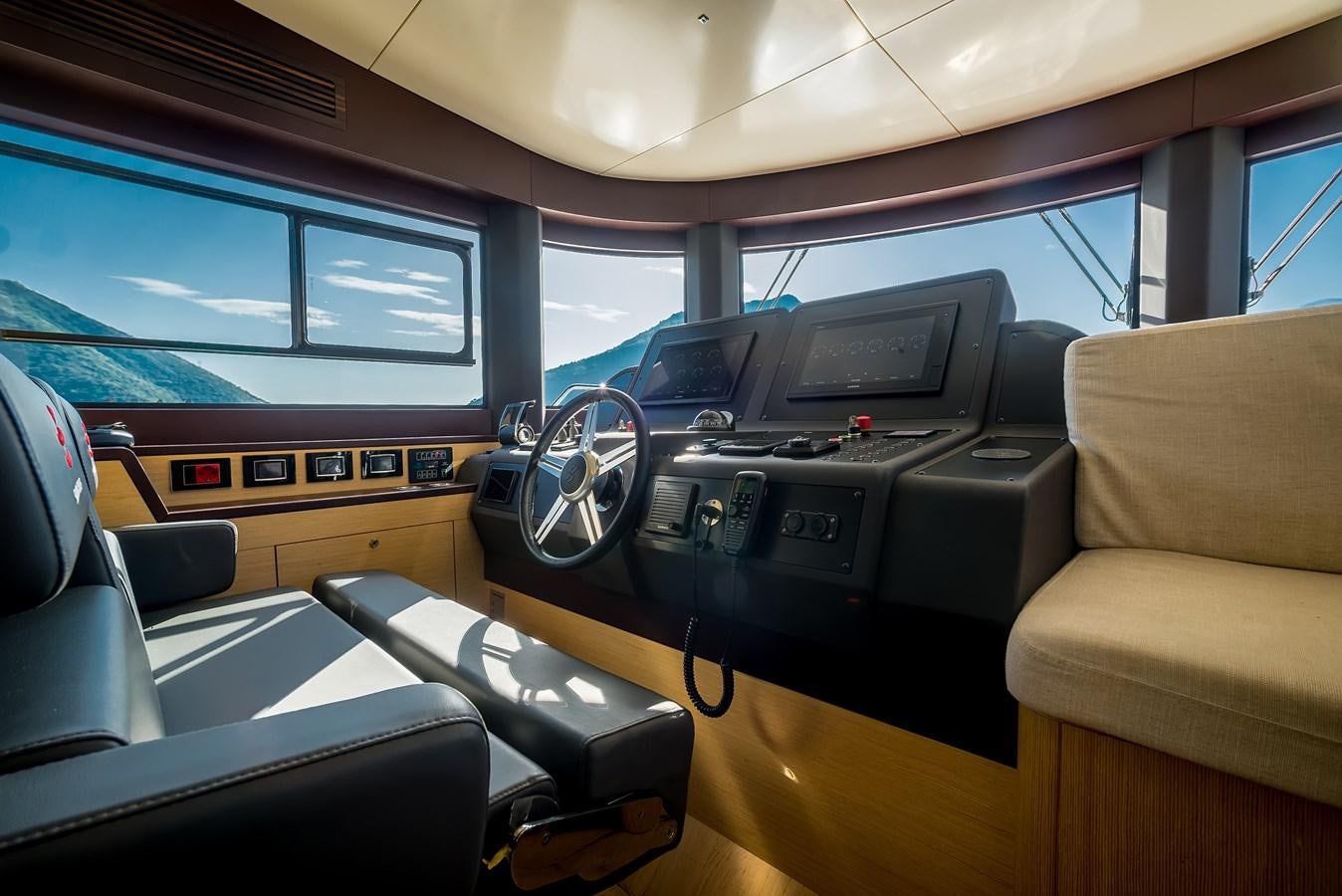 inside of a car aboard AVVENTURA Yacht for Sale