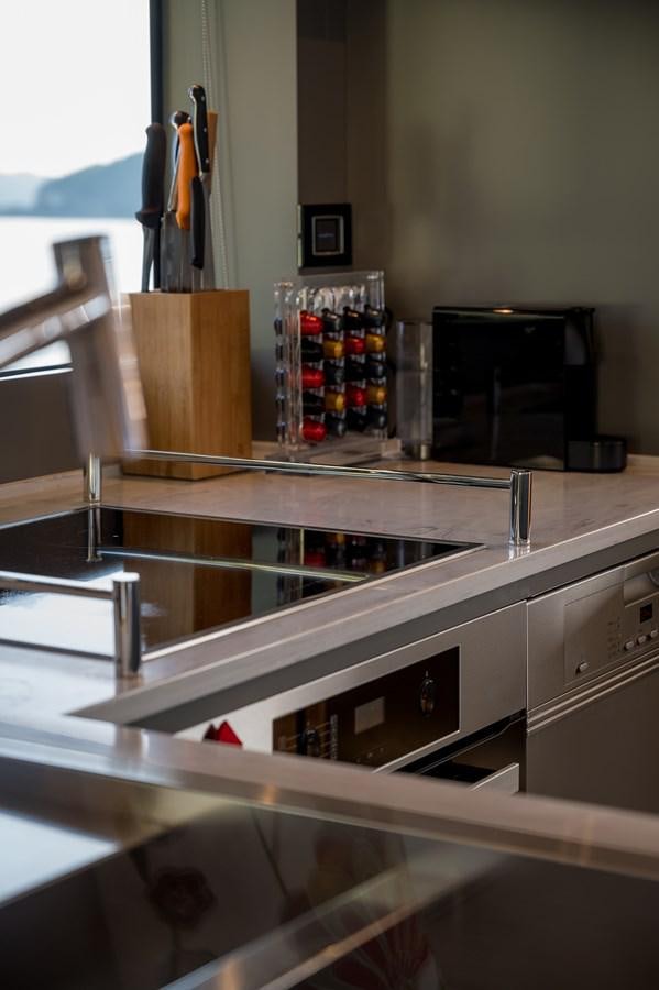 a machine on the counter aboard AVVENTURA Yacht for Sale