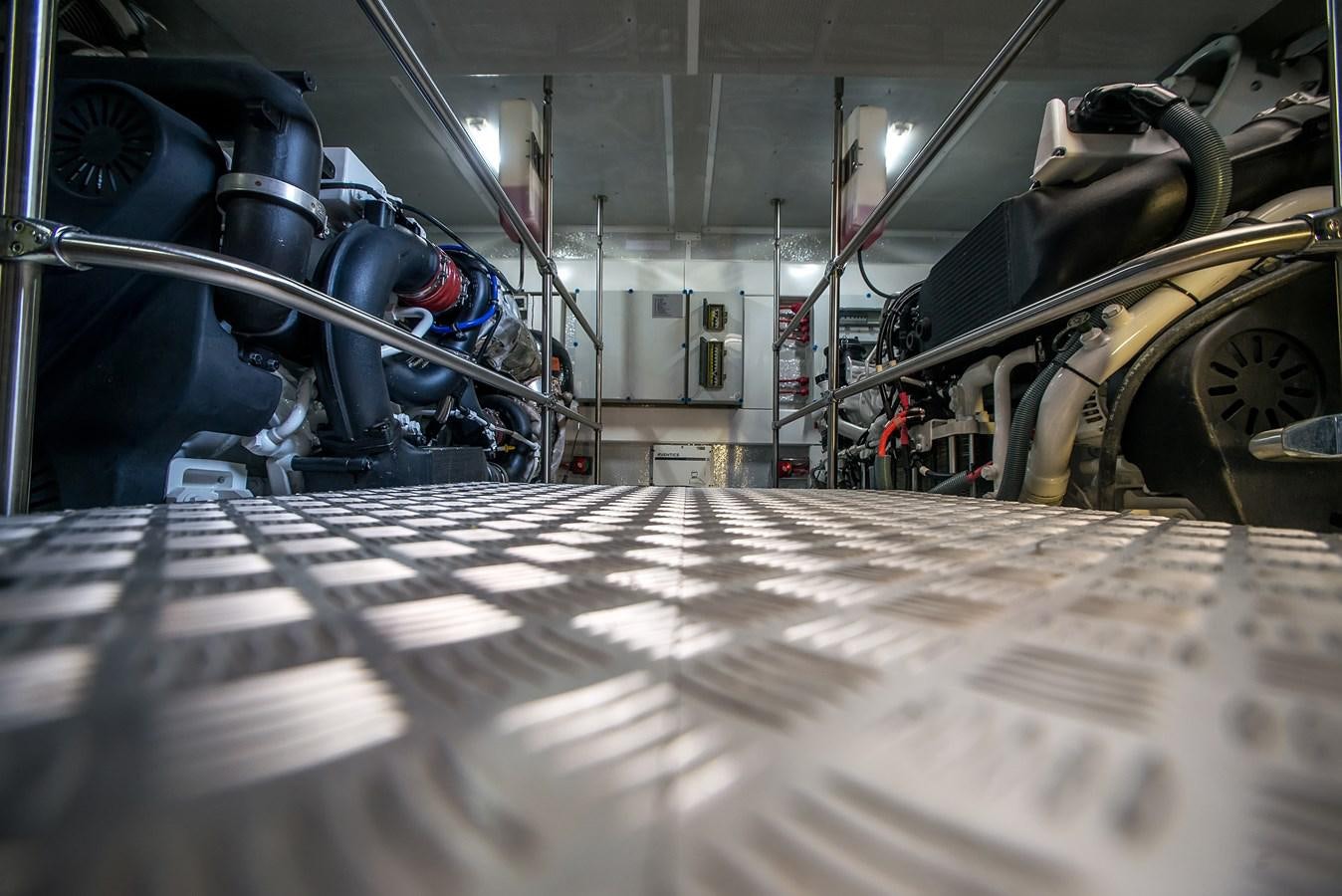 a large room with machinery aboard AVVENTURA Yacht for Sale