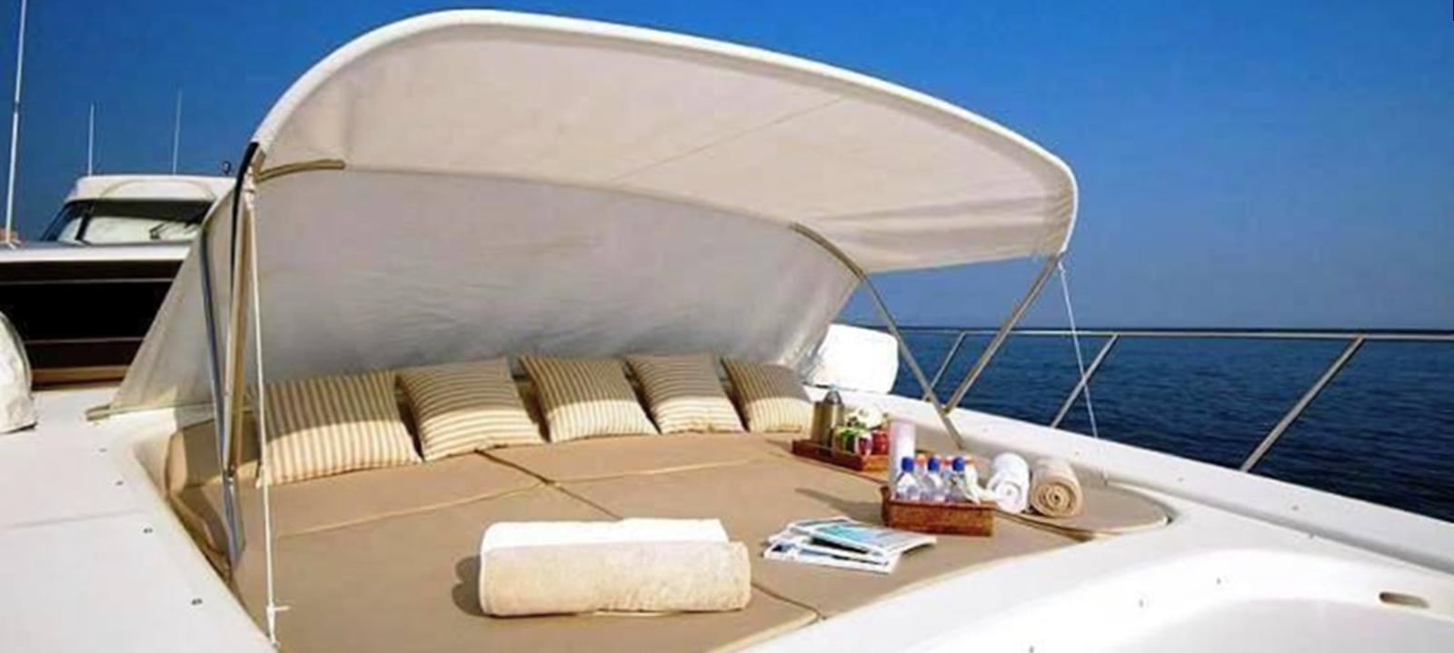 a bed on a boat aboard VARUNA Yacht for Sale