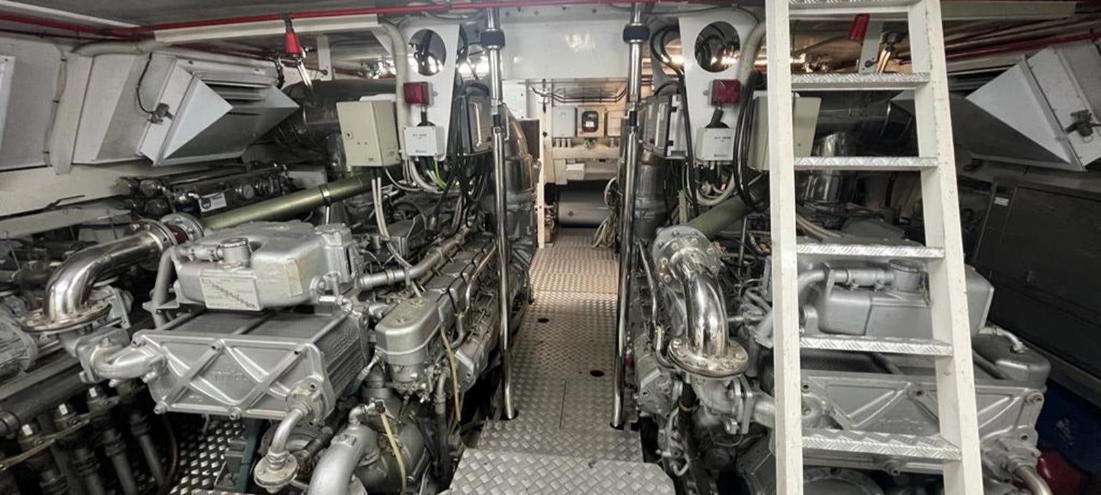 a room with machinery aboard VARUNA Yacht for Sale
