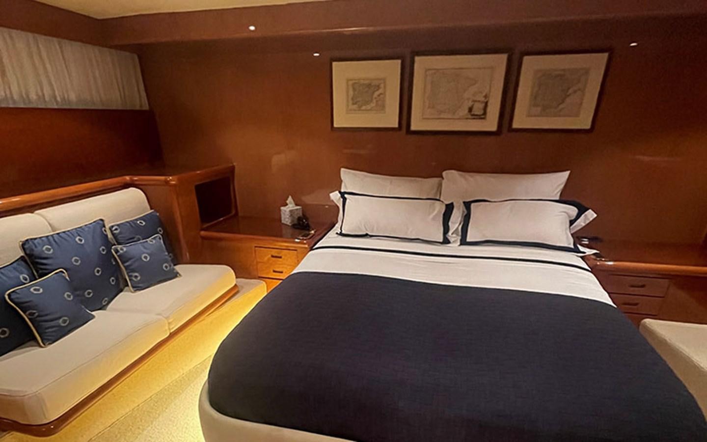 a room with two beds aboard IT'S A DREAM Yacht for Sale