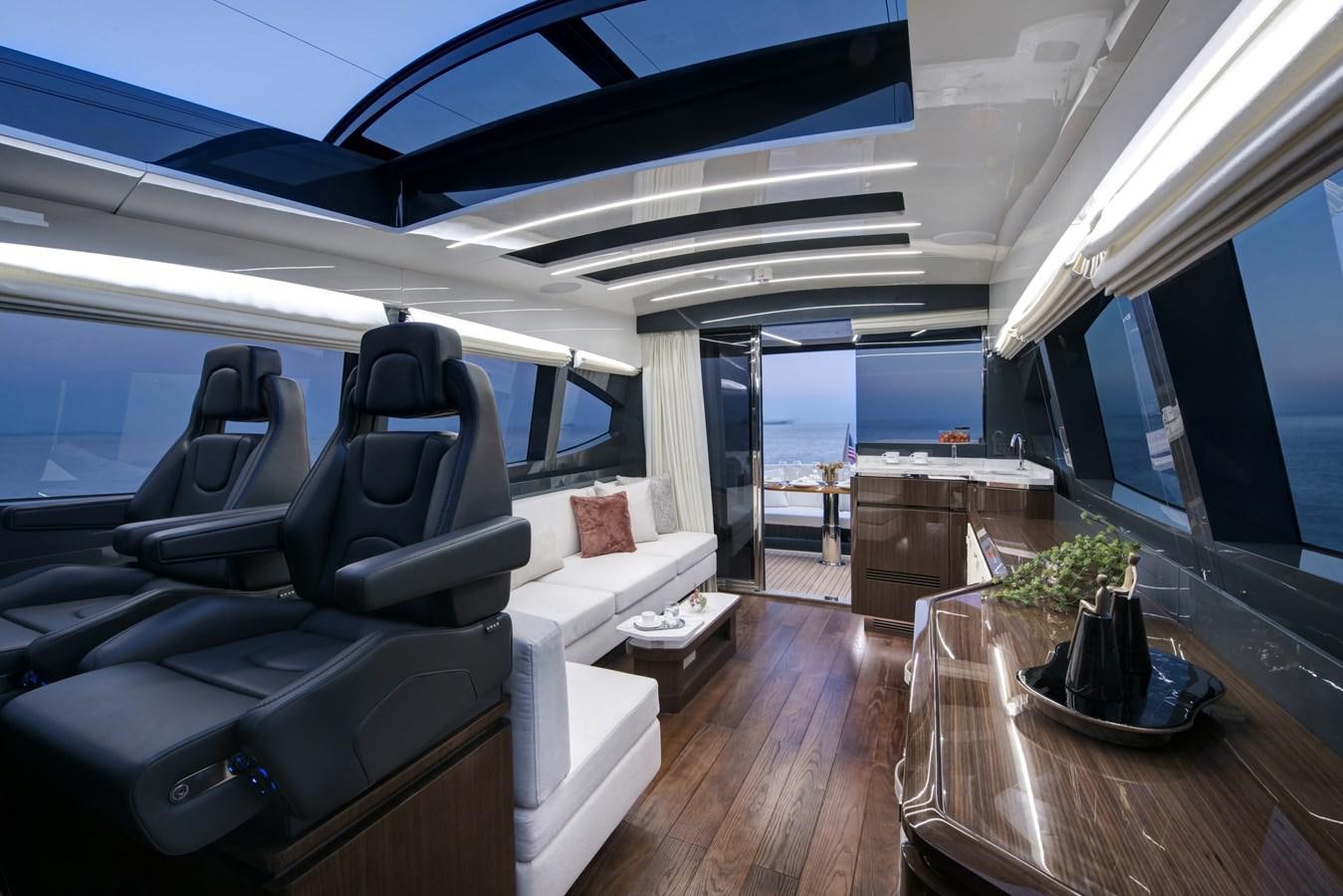 inside of a car aboard DEMO Yacht for Sale