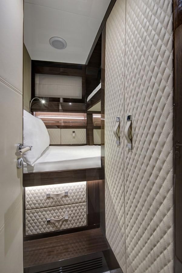a bathroom with a sink and a mirror aboard DEMO Yacht for Sale