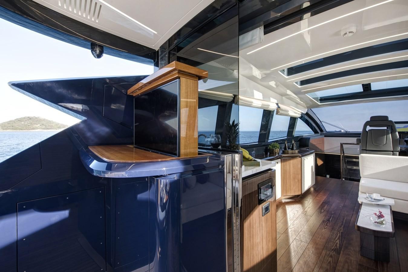 a kitchen with a large oven aboard DEMO Yacht for Sale
