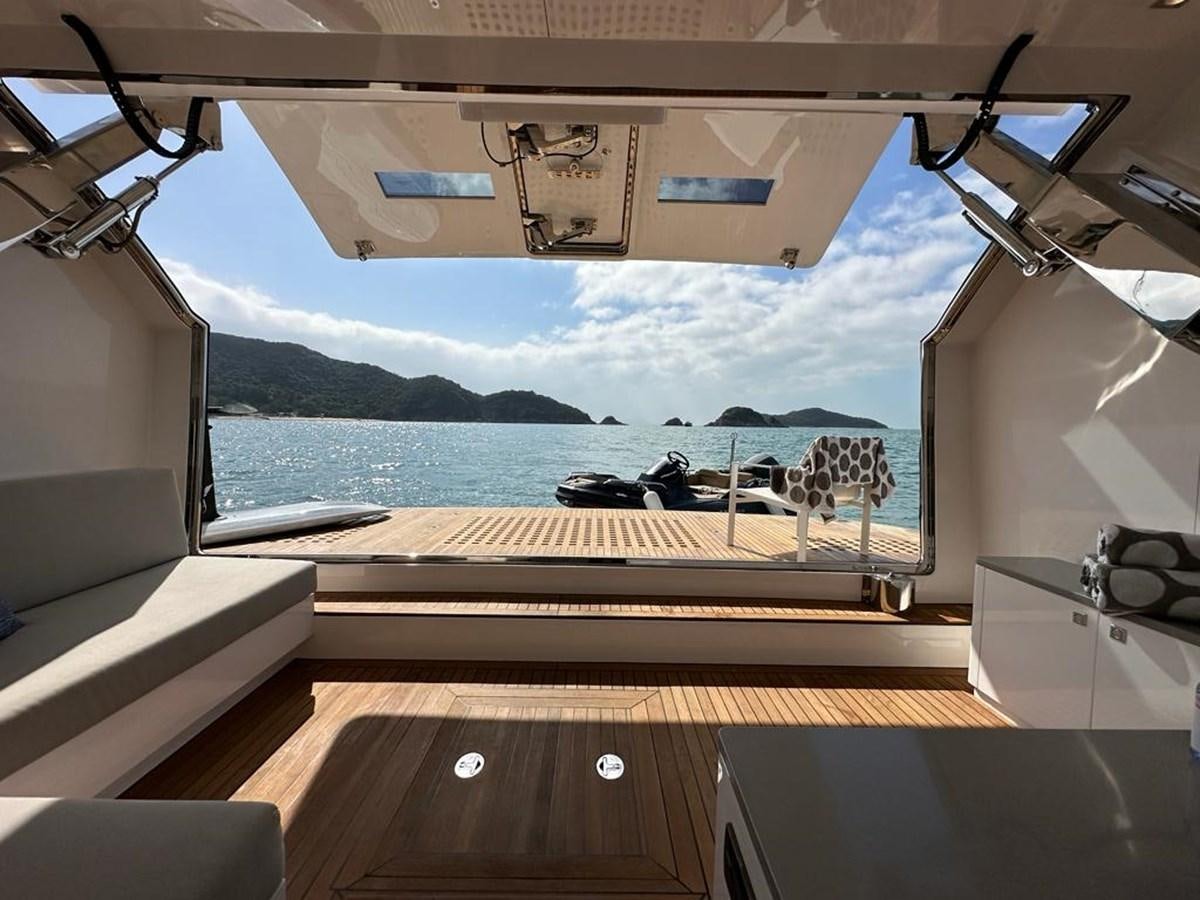 a view of the ocean from the inside of a boat aboard BLACK SOIL Yacht for Sale