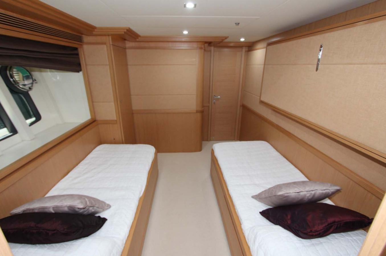a room with two beds aboard ALL WE NEED FOR TODAY Yacht for Sale
