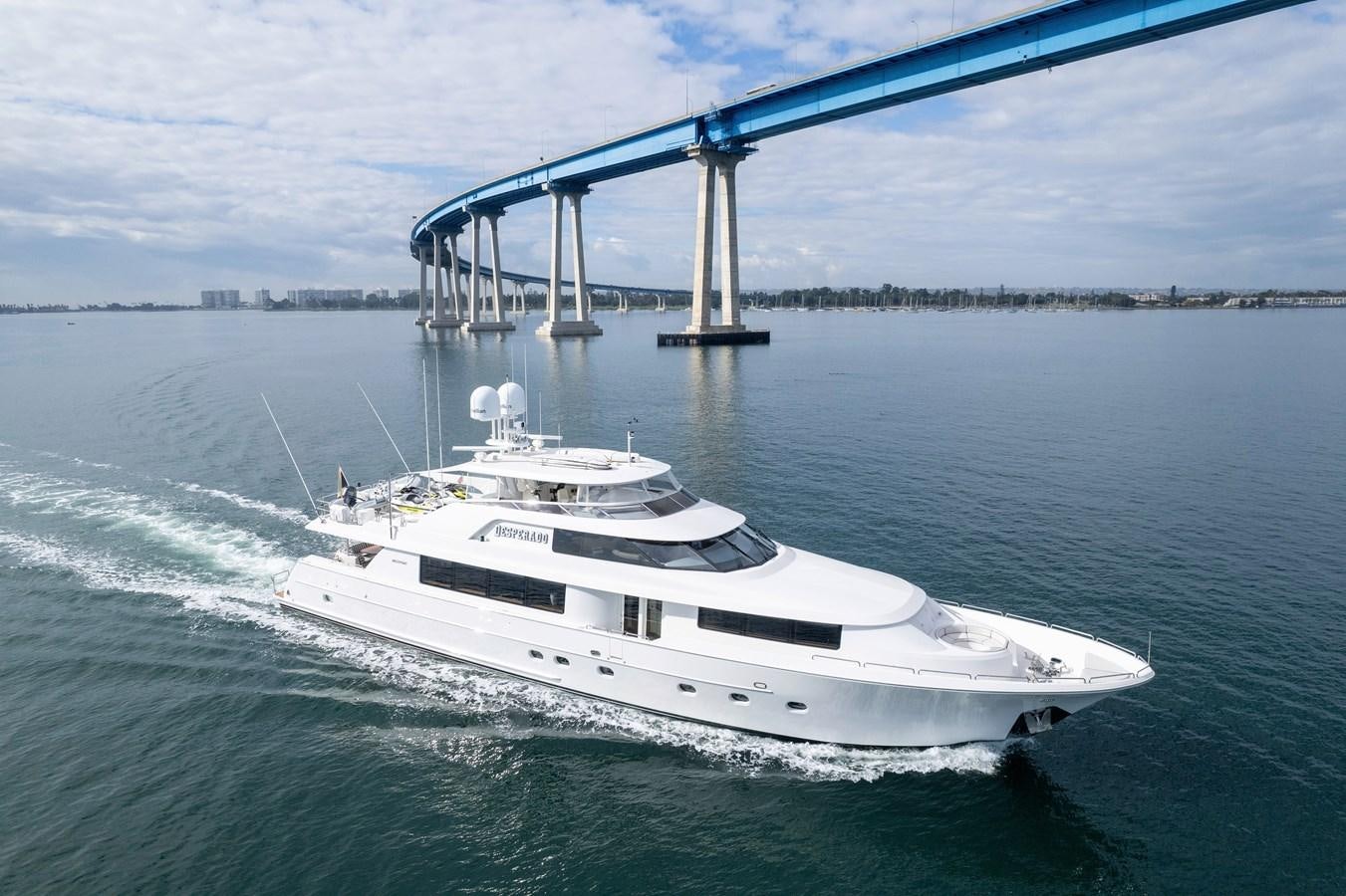 a boat sailing in the sea aboard DESPERADO Yacht for Sale