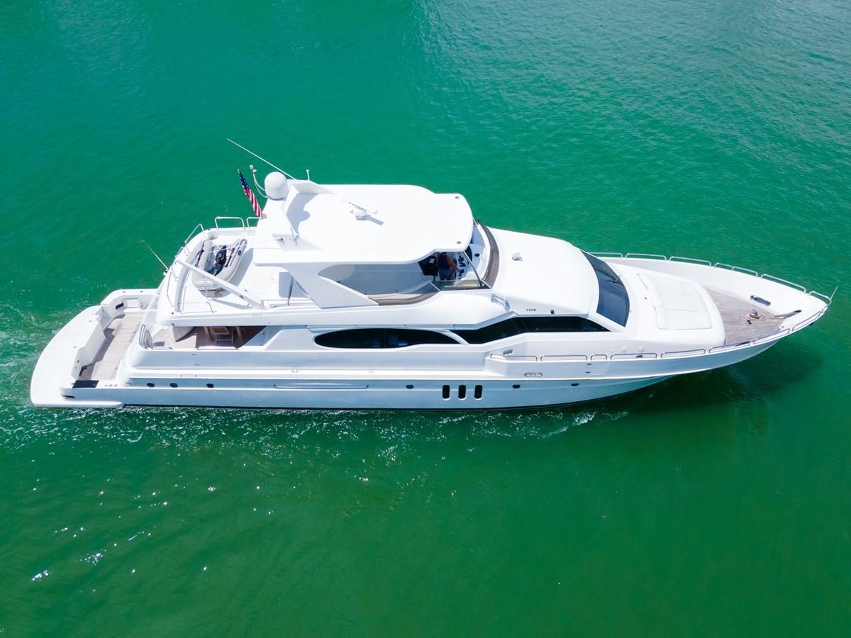 a white boat in the water aboard OLD SPORT II Yacht for Sale