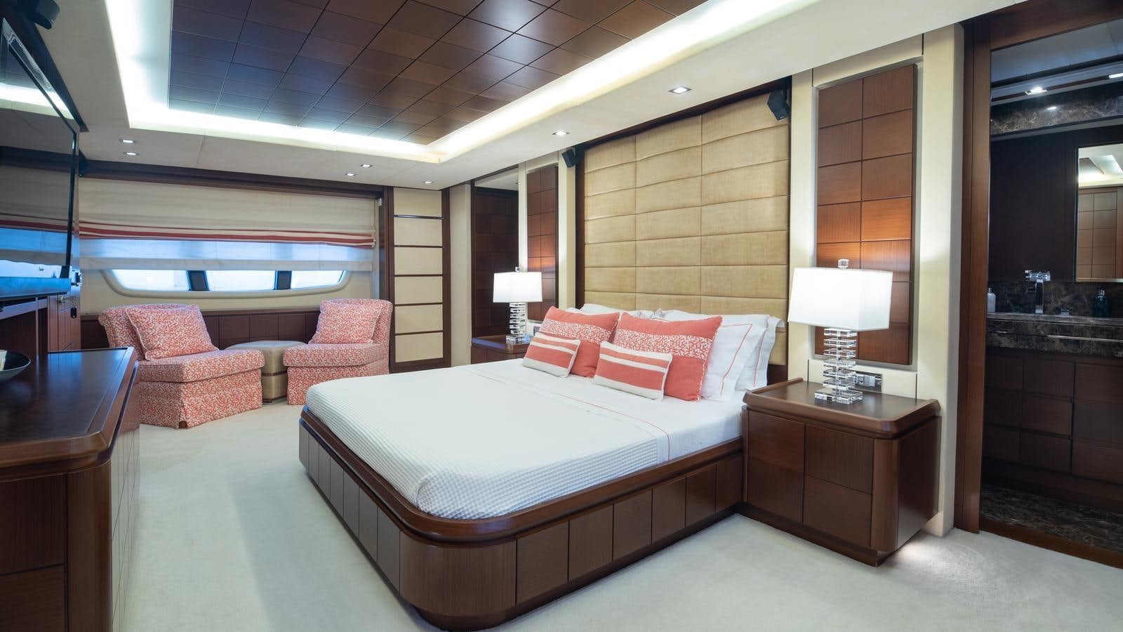 a large hotel room with a bed aboard KOUKLES Yacht for Sale