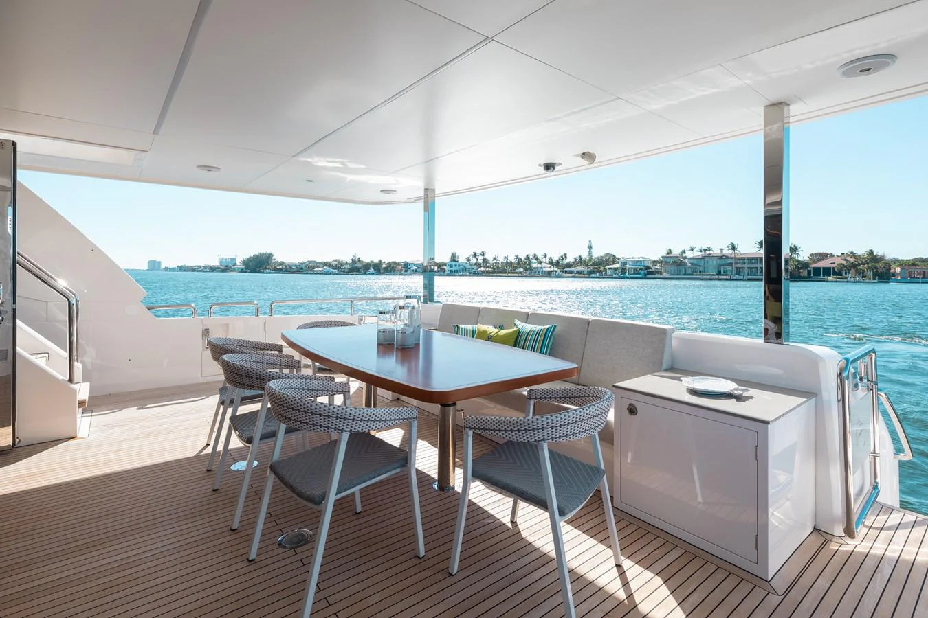 a table and chairs on a deck aboard ONE MORE TIME Yacht for Sale