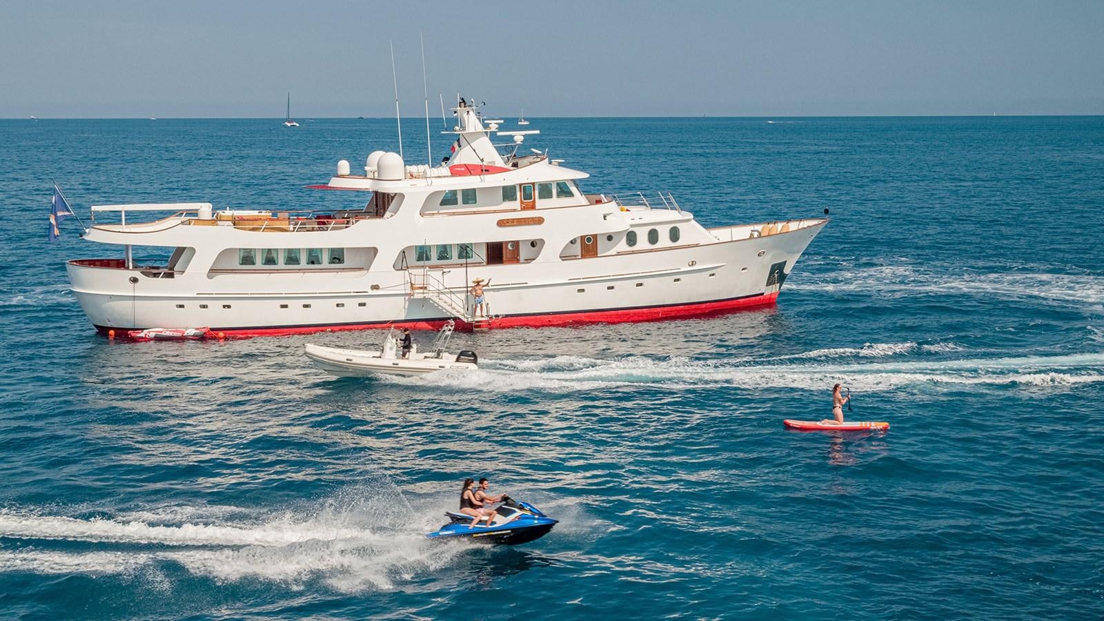 a boat in the water aboard SEA LION Yacht for Sale