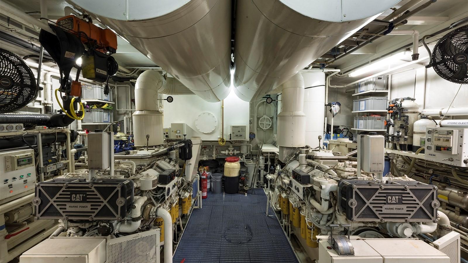 a room with machines and machinery aboard SEA LION Yacht for Sale